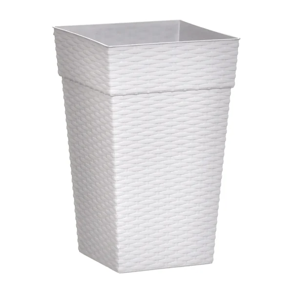 127 VASO QUADRADO COLUNA RATTAN PEQUENO MARMORIZADO - 10 L