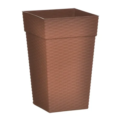 VASO QUADRADO COLUNA RATTAN PEQUENO CERÂMICO - 10 L