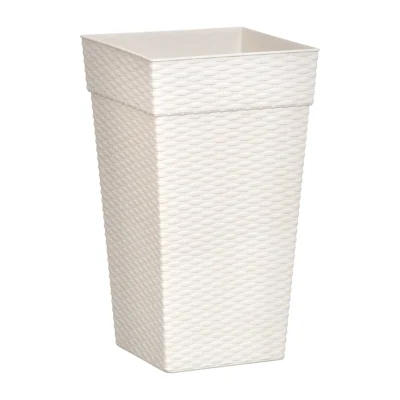 VASO QUADRADO COLUNA RATTAN MÉDIO MARMORIZADO - 17,5 L