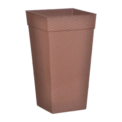 VASO QUADRADO COLUNA RATTAN GRANDE CERÂMICO - 28 L