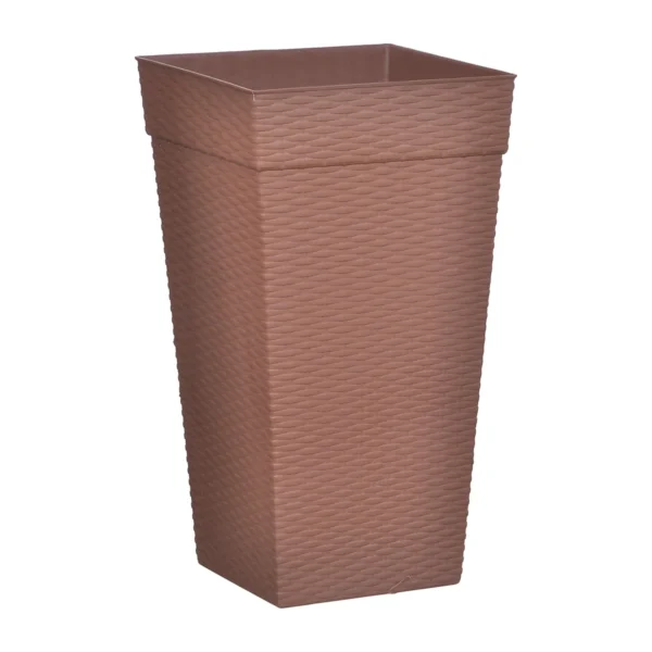 136 VASO QUADRADO COLUNA RATTAN GRANDE CERÂMICO - 28 L