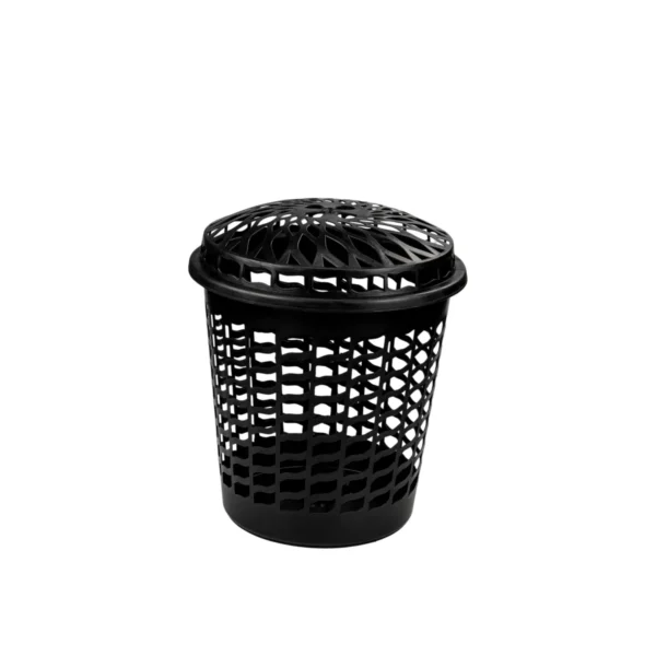 2531 CESTO TELADO PRETO COM TAMPA - 30 L