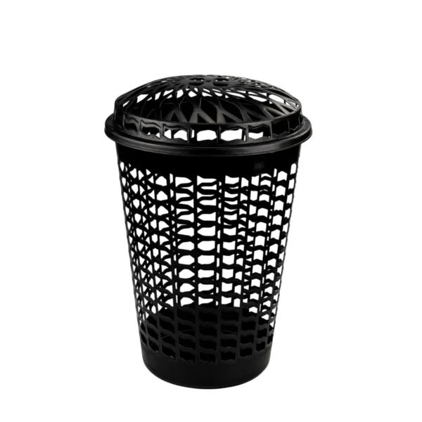 2801 CESTO TELADO PRETO COM TAMPA - 56 L