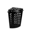 2811 CESTO TELADO TRIANGULAR PRETO COM TAMPA - 43,7 L