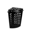 2811-2 CESTO TELADO TRIANGULAR PRETO COM TAMPA - 43,7 L