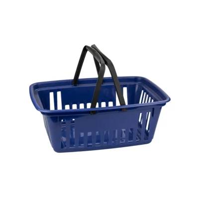 CESTA DE MERCADO MÉDIA AZUL COM ALÇA PLÁSTICA PRETA - 8 L