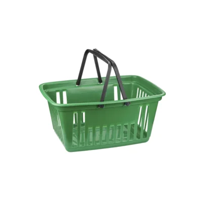 CESTA DE MERCADO GRANDE VERDE COM ALÇA PLÁSTICA PRETA - 21,4 L