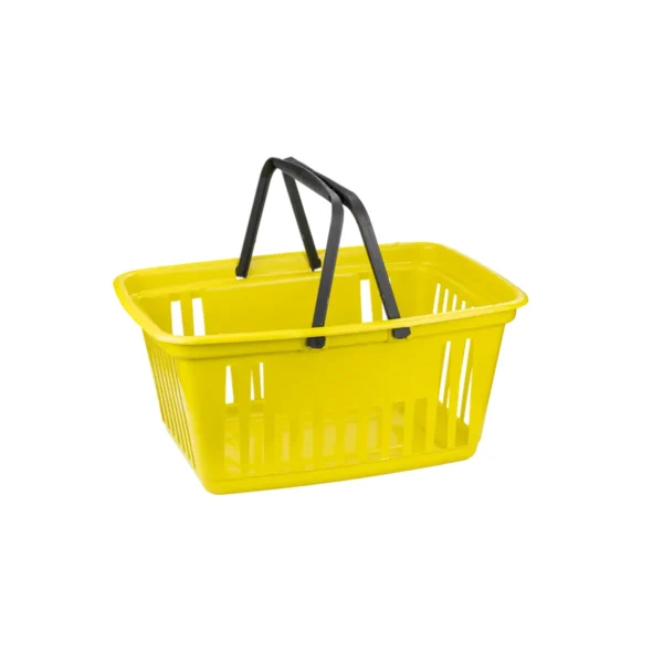 8102 CESTA DE MERCADO GRANDE AMARELA COM ALÇA PLÁSTICA PRETA- 21,4 L