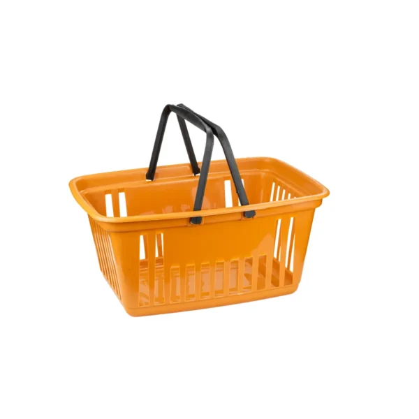 8103 CESTA DE MERCADO GRANDE LARANJA COM ALÇA PLÁSTICA PRETA - 21,4 L