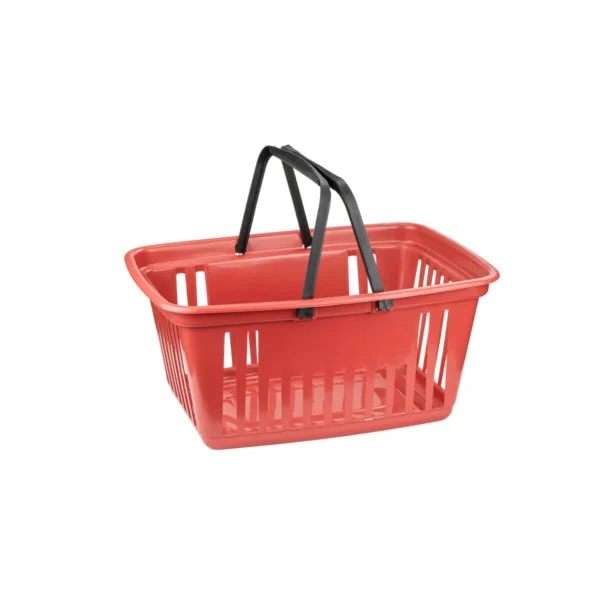8105 CESTA DE MERCADO GRANDE VERMELHA COM ALÇA PLÁSTICA PRETA-21,4L