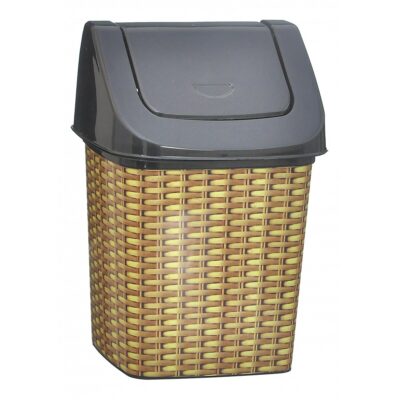 LIXEIRA 3,6 L COM TAMPA MOVEL - LABEL RATTAN PALHA