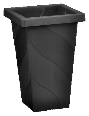 VASO QUADRADO COLUNA PEQUENO PRETO - 13 L