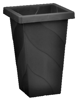 VASO QUADRADO COLUNA GRANDE PRETO - 28,8 L