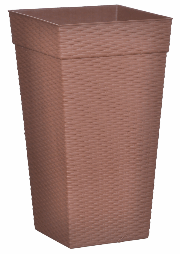 VASO QUADRADO COLUNA RATTAN GRANDE CERÂMICO - 28 L