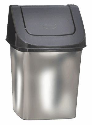 LIXEIRA 3,6L COM TAMPA MÓVEL - LABEL PRATA