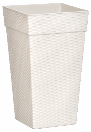 uc VASO QUADRADO COLUNA RATTAN MÉDIO MARMORIZADO - 17,5 L