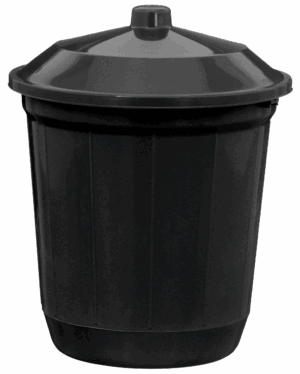 LIXEIRA PRETA COM TAMPA PRETA - 13,6 L