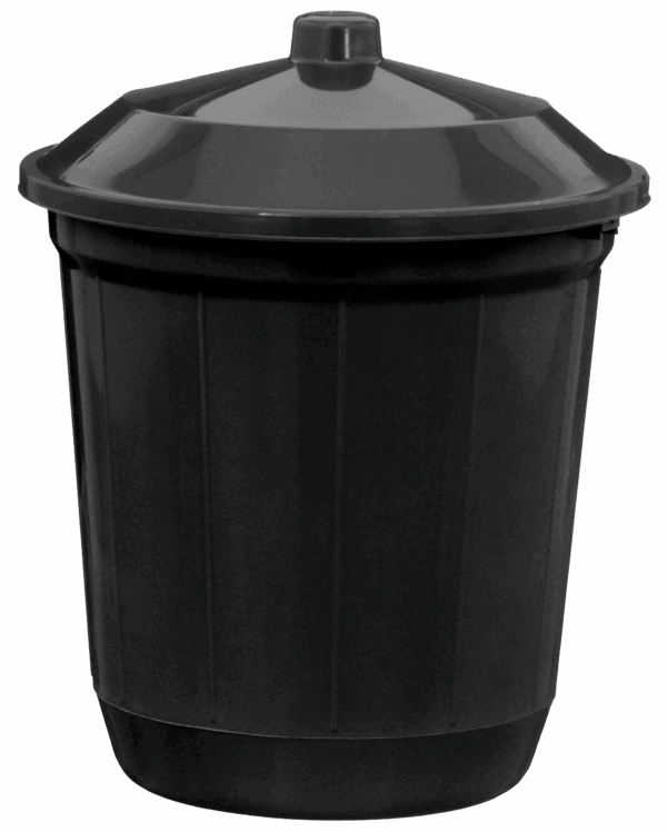 LIXEIRA PRETA COM TAMPA PRETA - 13,6 L
