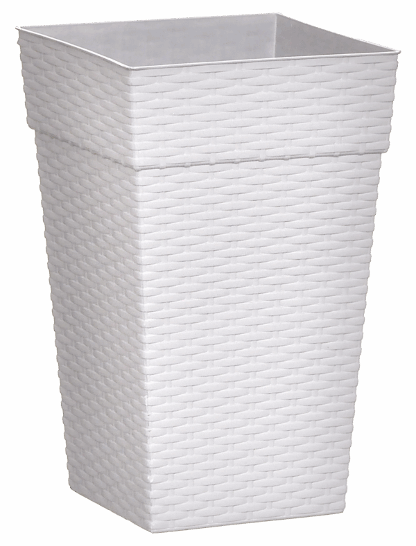 VASO QUADRADO COLUNA RATTAN PEQUENO MARMORIZADO - 10 L