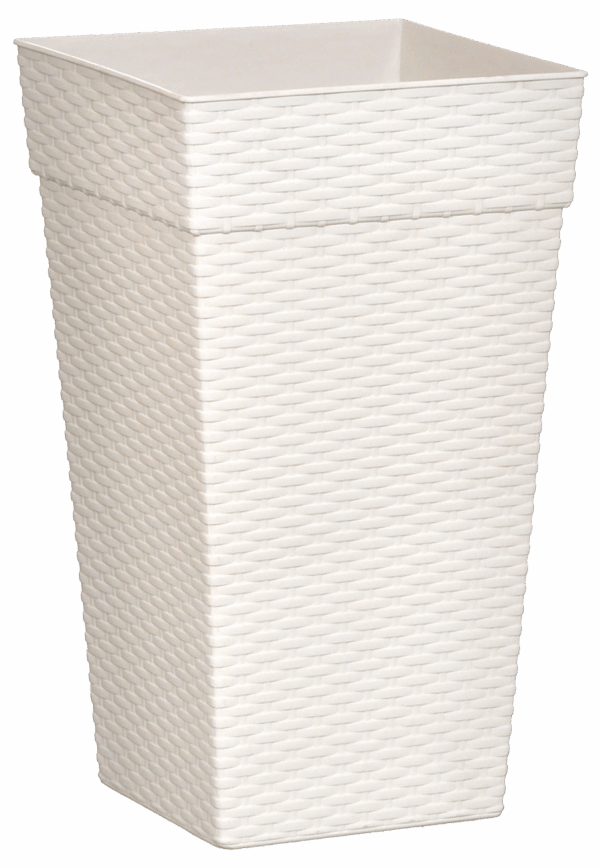 VASO QUADRADO COLUNA RATTAN MÉDIO MARMORIZADO - 17,5 L