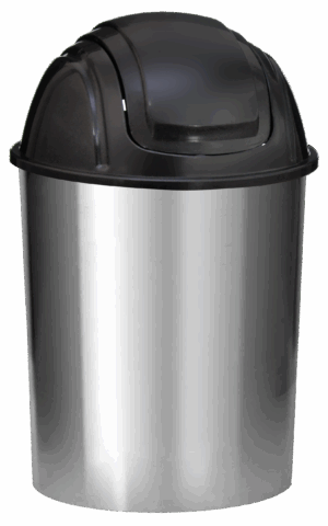 LIXEIRA 8L COM TAMPA MÓVEL - LABEL PRATA