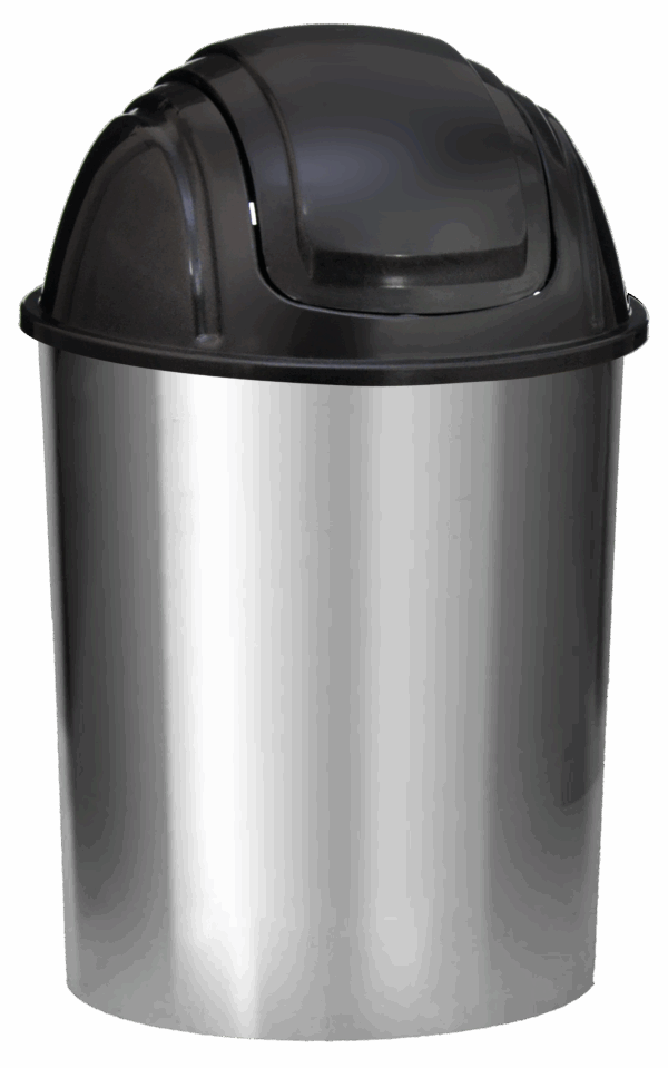 LIXEIRA 8L COM TAMPA MÓVEL - LABEL PRATA
