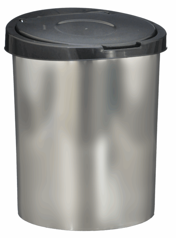 LIXEIRA 8L COM TAMPA CLICK - LABEL PRATA