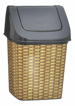 LIXEIRA 3,6 L COM TAMPA MOVEL - LABEL RATTAN PALHA
