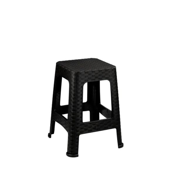BANQUETA RATTAN PRETA
