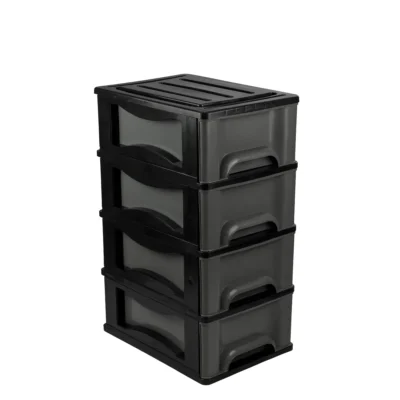 1704 GAVETEIRO PRETO COM 02 GAVETAS CINZAS