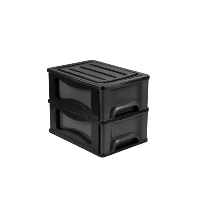 1705 GAVETEIRO PRETO COM 02 GAVETAS PRETAS