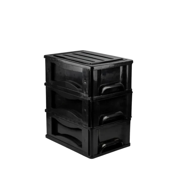 GAVETEIRO PRETO COM 03 GAVETAS PRETAS