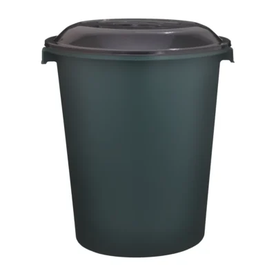 CESTO FECHADO COM TAMPA BASCULANTE PRETA - 97 L