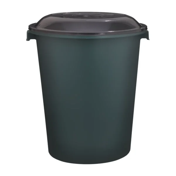 CESTO FECHADO COM TAMPA BASCULANTE PRETA - 97 L