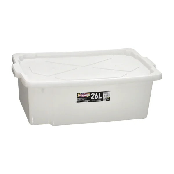 CAIXA MULTIUSO COM TAMPA  NATURAL 26L