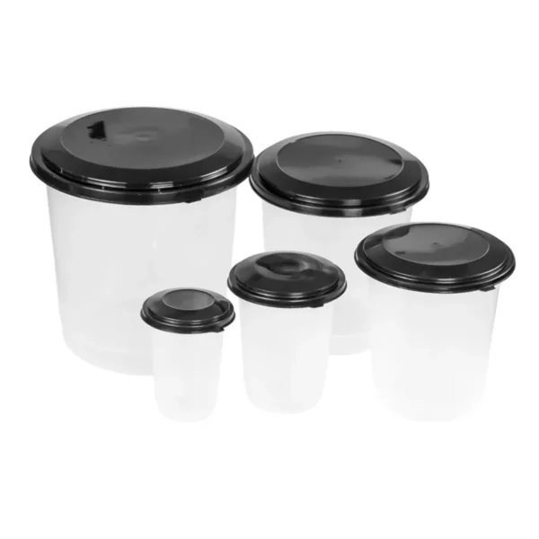 CONJ. POTE MANT. RED. C/05 PÇS. TRANSP.(430 ml/ 900 ml/2,0 L/3,8 L/6,9 L)