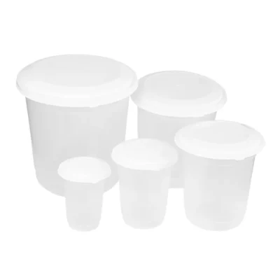 216 CONJ. POTE MANT. RED. C/05 PÇS. TRANSP.(430 ml/ 900 ml/2,0 L/3,8 L/6,9 L)