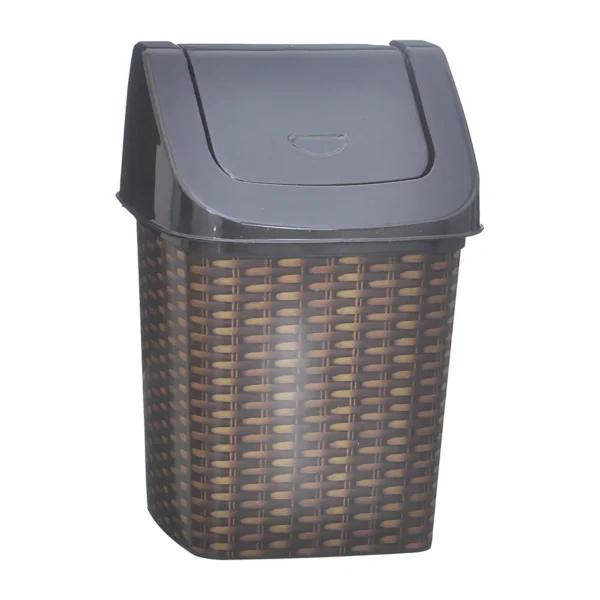 LIXEIRA 3,6 L COM TAMPA MOVEL - LABEL RATTAN MARROM