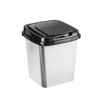 LIXEIRA 3,6L COM TAMPA CLICK - LABEL PRATA