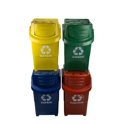 LIXEIRA EMPILHÁVEL SELETIVA (AMARELA/AZUL/VERMELHA/VERDE) - 38 L