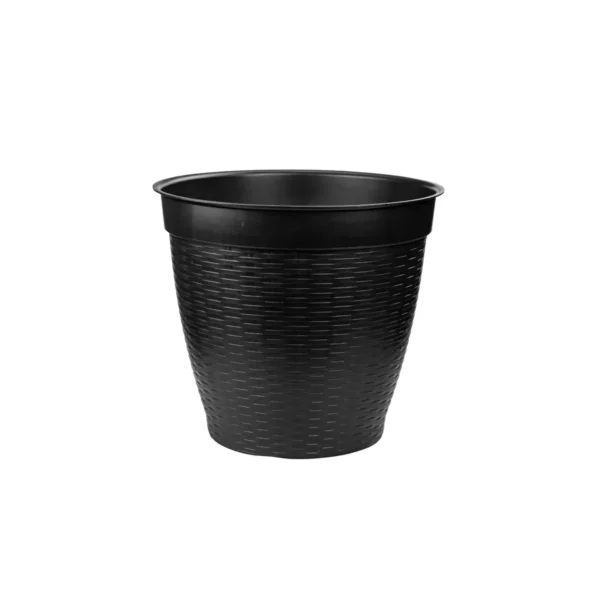 VASO REDONDO ESTILO VIME COM BORDA RETA PRETO - 14,5L