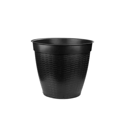 VASO REDONDO ESTILO VIME COM BORDA RETA PRETO - 21L