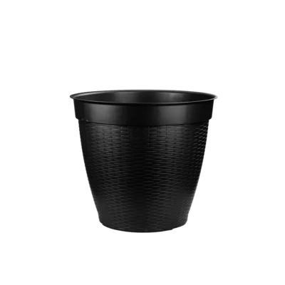 VASO REDONDO ESTILO VIME COM BORDA RETA PRETO - 30L