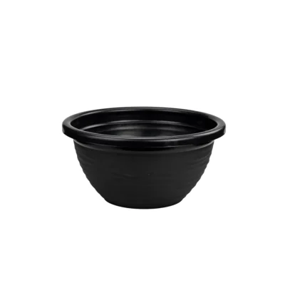 VASO REDONDO ONDULADO PRETO -  4,200ml