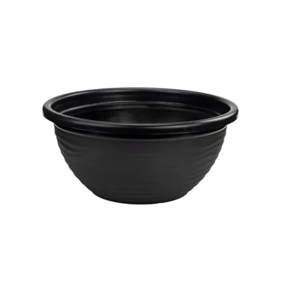 VASO REDONDO ONDULADO PRETO -  7,700ml