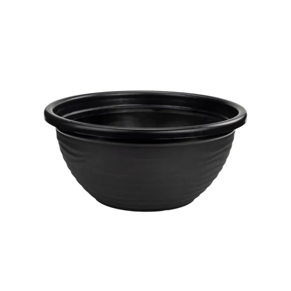 VASO REDONDO ONDULADO PRETO -  7,700ml