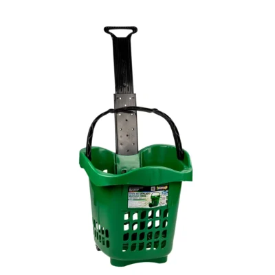 9502 CESTA DE MERCADO MULTIUSO VERDE COM RODÍZIO - 30 L